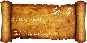 Szitka Gyula névjegykártya