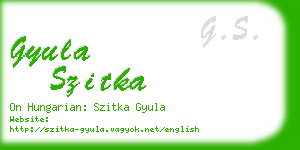 gyula szitka business card